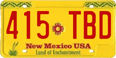 NM license plate 415TBD
