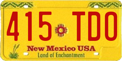 NM license plate 415TDO