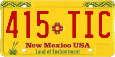 NM license plate 415TIC