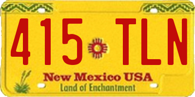 NM license plate 415TLN