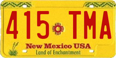 NM license plate 415TMA