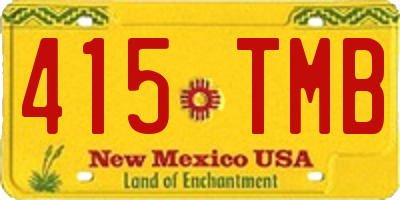 NM license plate 415TMB