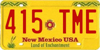 NM license plate 415TME