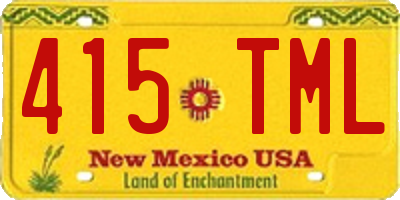 NM license plate 415TML