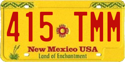 NM license plate 415TMM