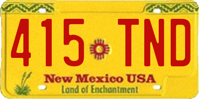 NM license plate 415TND
