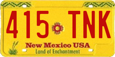 NM license plate 415TNK