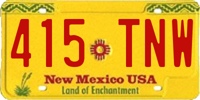 NM license plate 415TNW