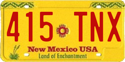 NM license plate 415TNX