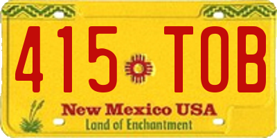 NM license plate 415TOB