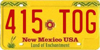 NM license plate 415TOG