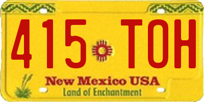 NM license plate 415TOH