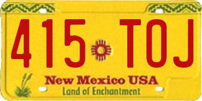 NM license plate 415TOJ