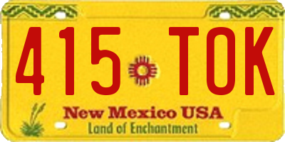 NM license plate 415TOK