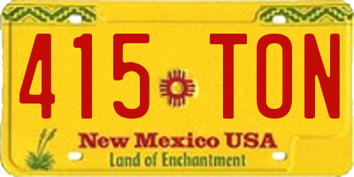 NM license plate 415TON