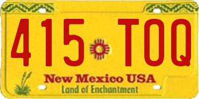 NM license plate 415TOQ