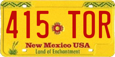 NM license plate 415TOR