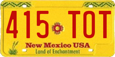 NM license plate 415TOT