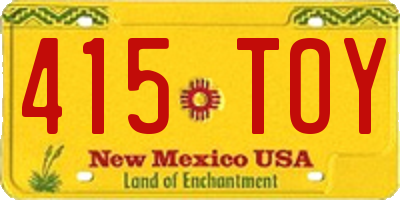 NM license plate 415TOY