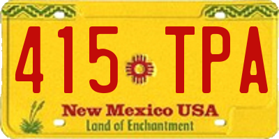 NM license plate 415TPA