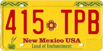 NM license plate 415TPB