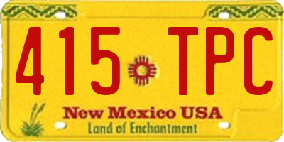 NM license plate 415TPC