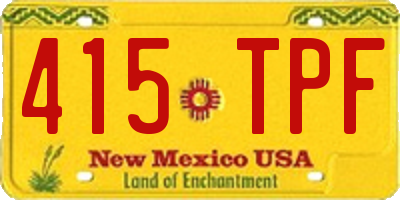 NM license plate 415TPF