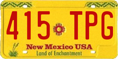 NM license plate 415TPG