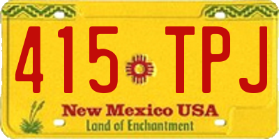NM license plate 415TPJ