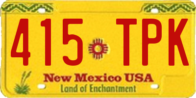 NM license plate 415TPK