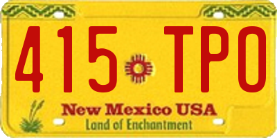 NM license plate 415TPO