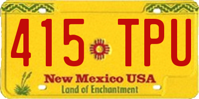 NM license plate 415TPU