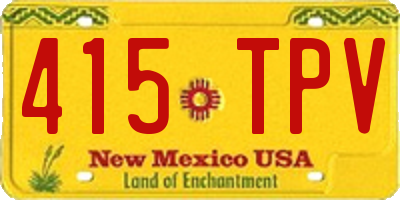 NM license plate 415TPV
