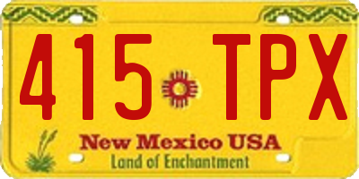 NM license plate 415TPX