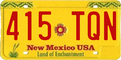NM license plate 415TQN
