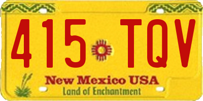 NM license plate 415TQV