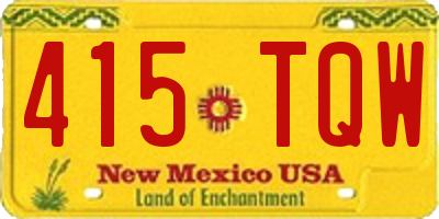 NM license plate 415TQW