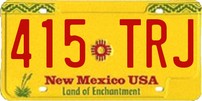 NM license plate 415TRJ