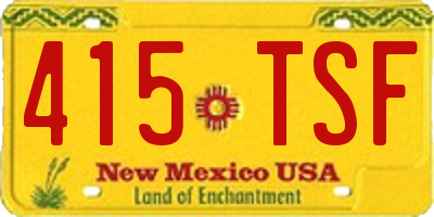 NM license plate 415TSF