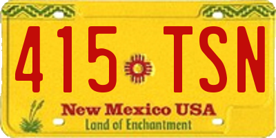 NM license plate 415TSN