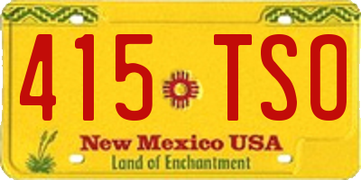 NM license plate 415TSO