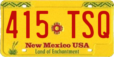 NM license plate 415TSQ