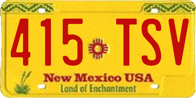 NM license plate 415TSV