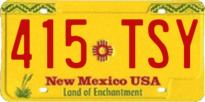 NM license plate 415TSY