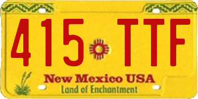 NM license plate 415TTF
