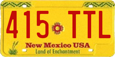 NM license plate 415TTL