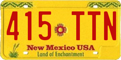NM license plate 415TTN