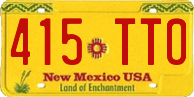 NM license plate 415TTO