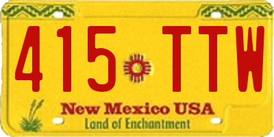 NM license plate 415TTW