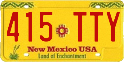 NM license plate 415TTY